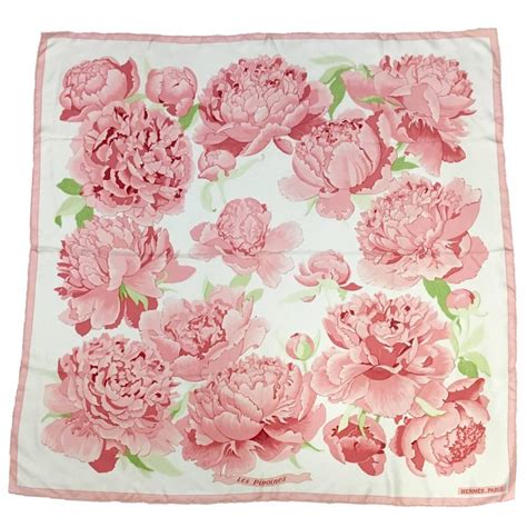 les pivoines hermes scarf|Les Pivoines Hermes Silk Scarf .